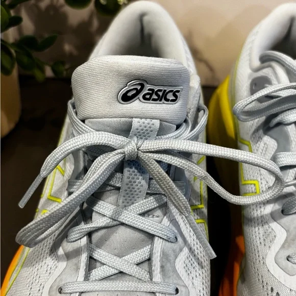 Asics Gray and Yellow Athletic Shoes - Picture 8 of 12